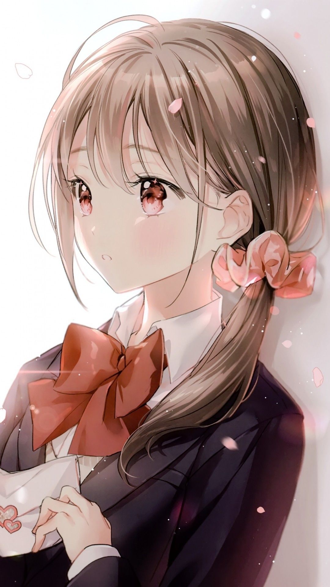 1080x1920 Download 1080x1920 Anime School Girl, Ribbon, Love Letter on WallpaperBat