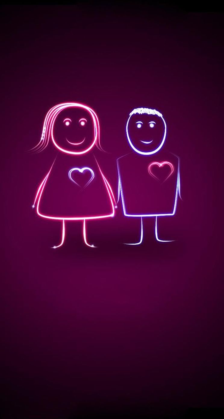 744x1392 Love Cute Cartoon Little Couple iPhone 5s Wallpaper Download on WallpaperBat