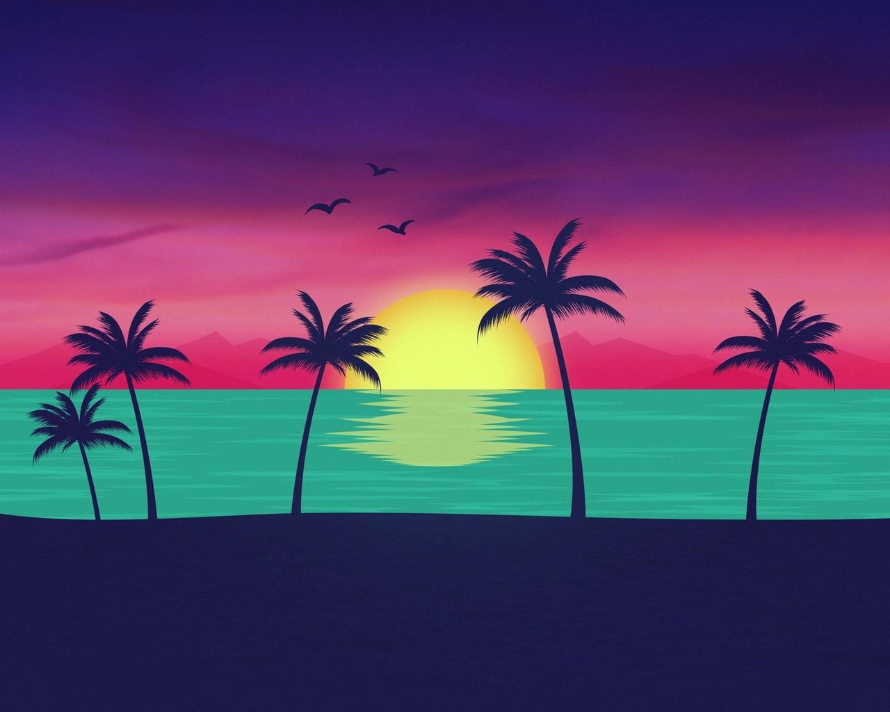 Neon Sunset Wallpaper Animated - Neon Sunset Gif 1920x1080 ...