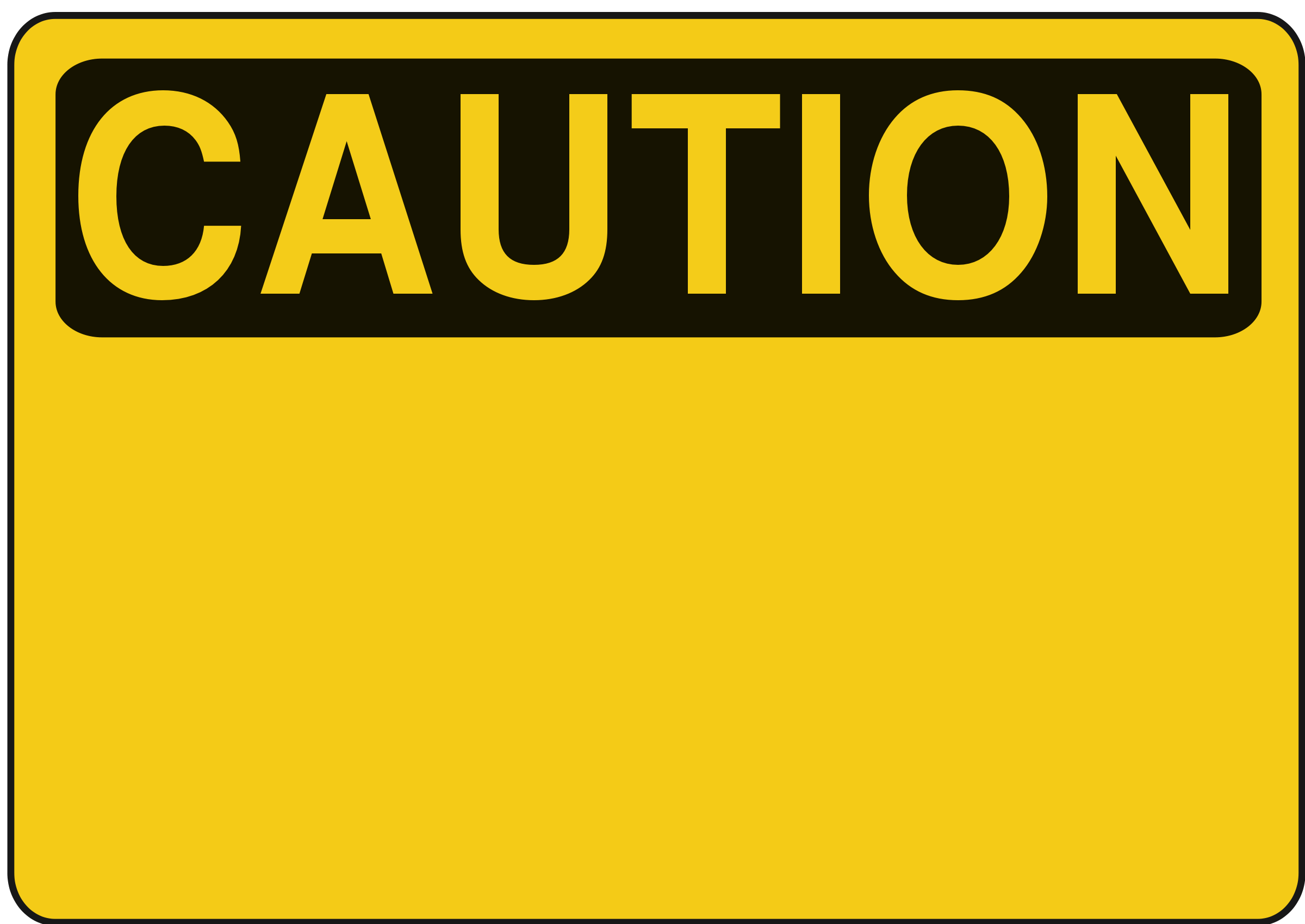 Caution. Предупреждающие таблички. Желтая табличка. Табличка "опасно".