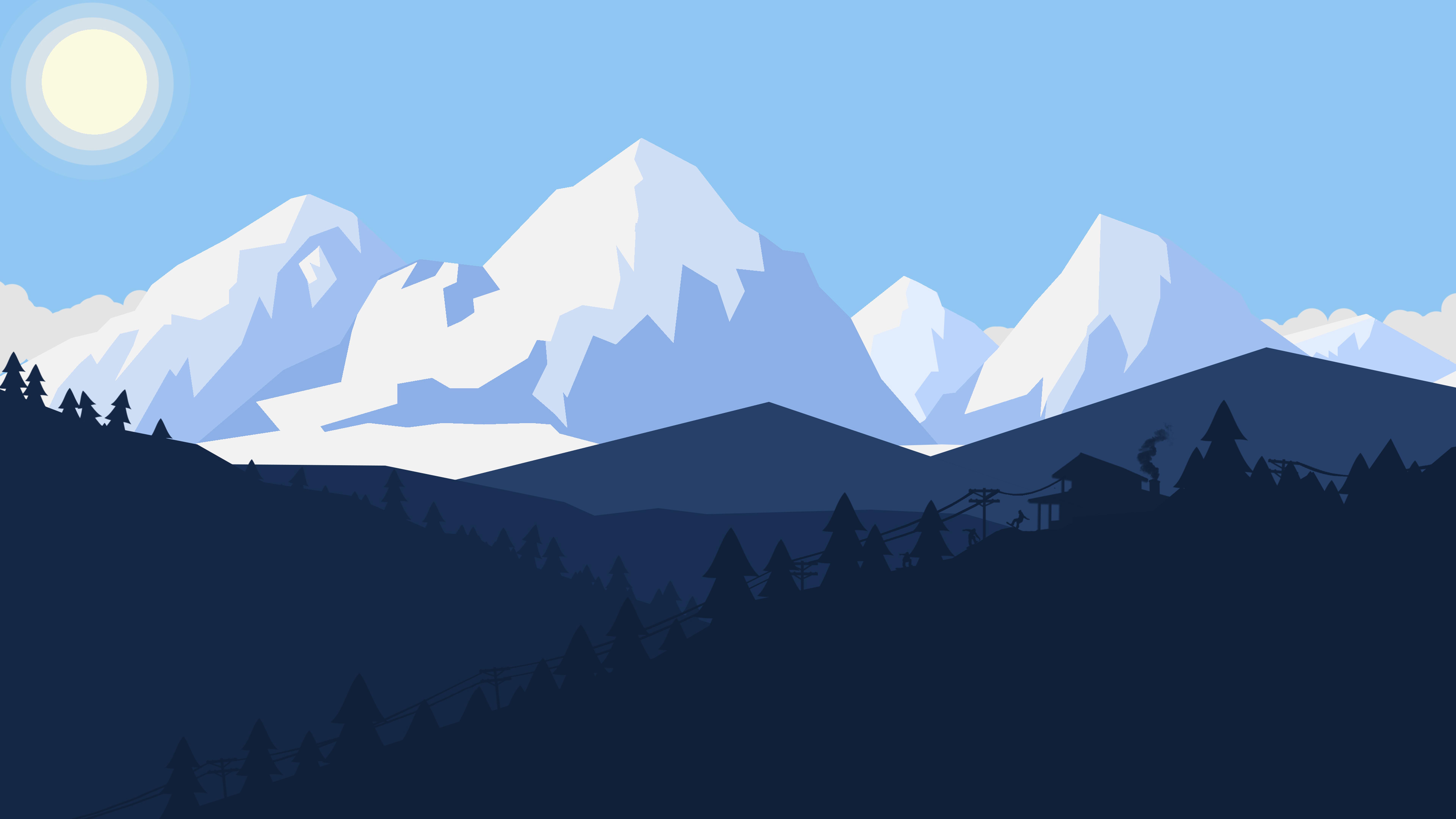 Mountains Minimalist Wallpapers - 4k, HD Mountains Minimalist