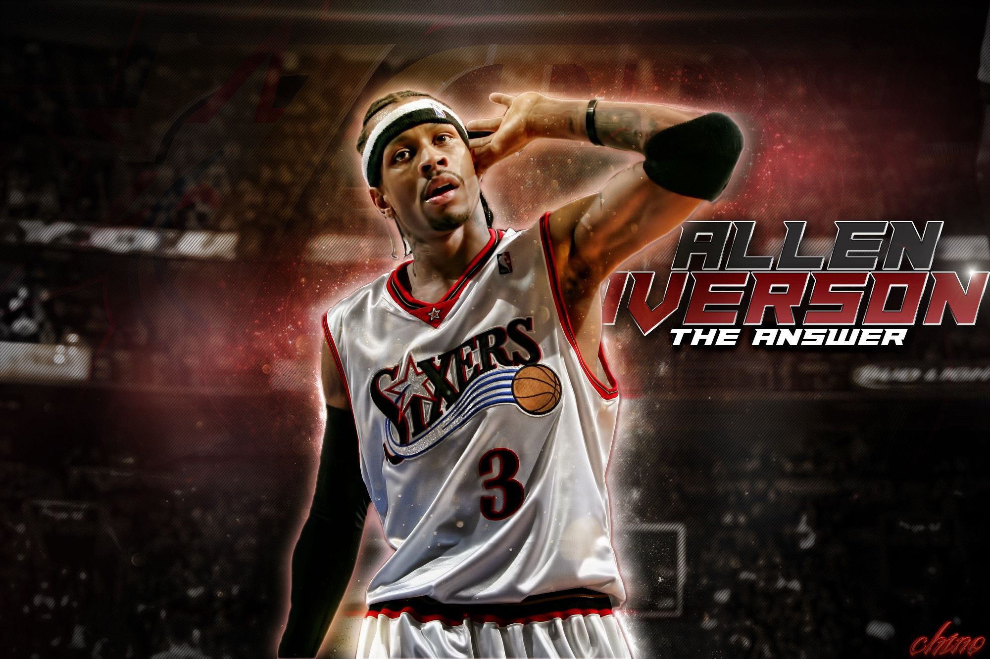 Download Allen Iverson Wiping His Face Wallpaper