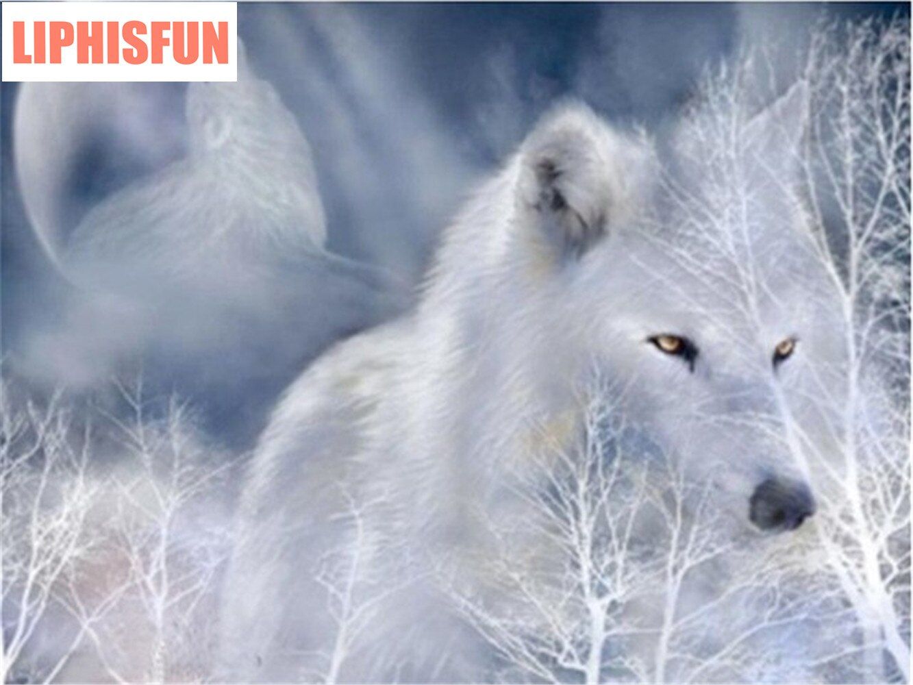 1333x1000 LIPHISFUN 5D Diy Diamond Painting Square Snow Wolf New Year New on WallpaperBat