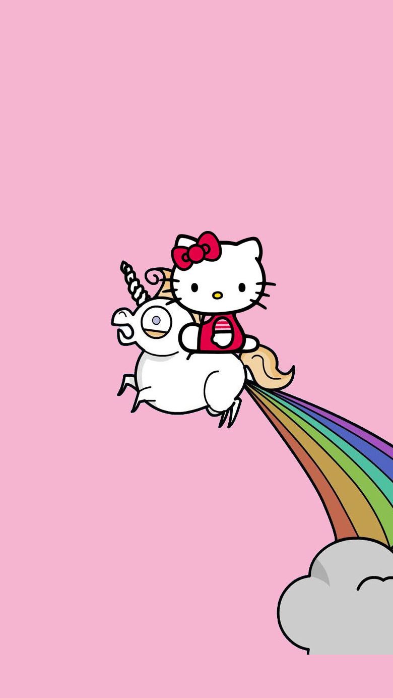 Rainbow Hello Kitty Glitter Wallpapers - 4k, HD Rainbow Hello Kitty