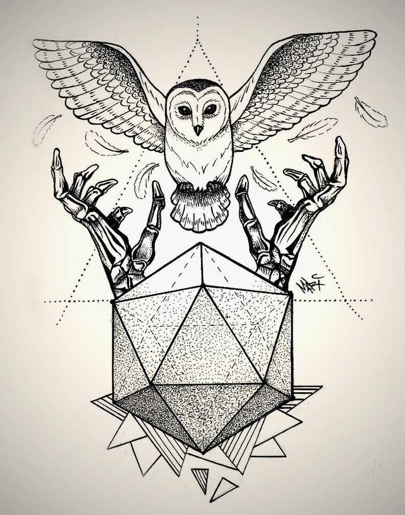 793x1007 Flying Owl And Geometric Deer Tattoo Design Wallpaper