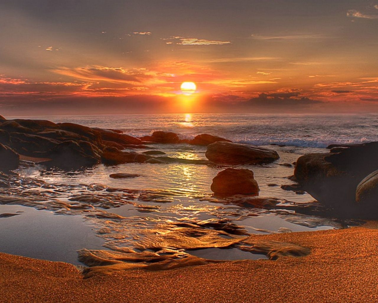 1280x1024 1280x1024 Amazing Sunrise Beach desktop PC and Mac wallpaper Wallpaper