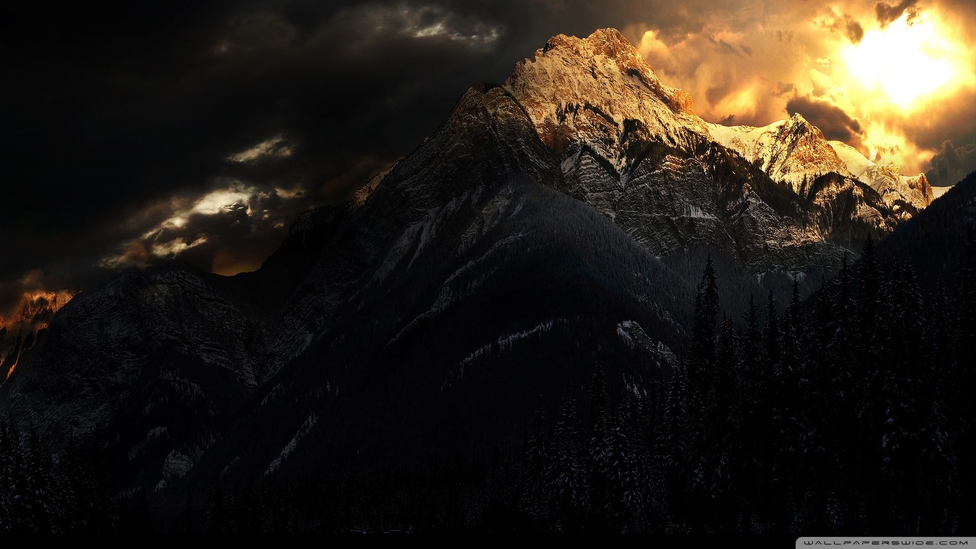 1920x1080 Dark Mountain Ultra HD Desktop Background Wallpaper for 4K UHD TV ... Wallpaper