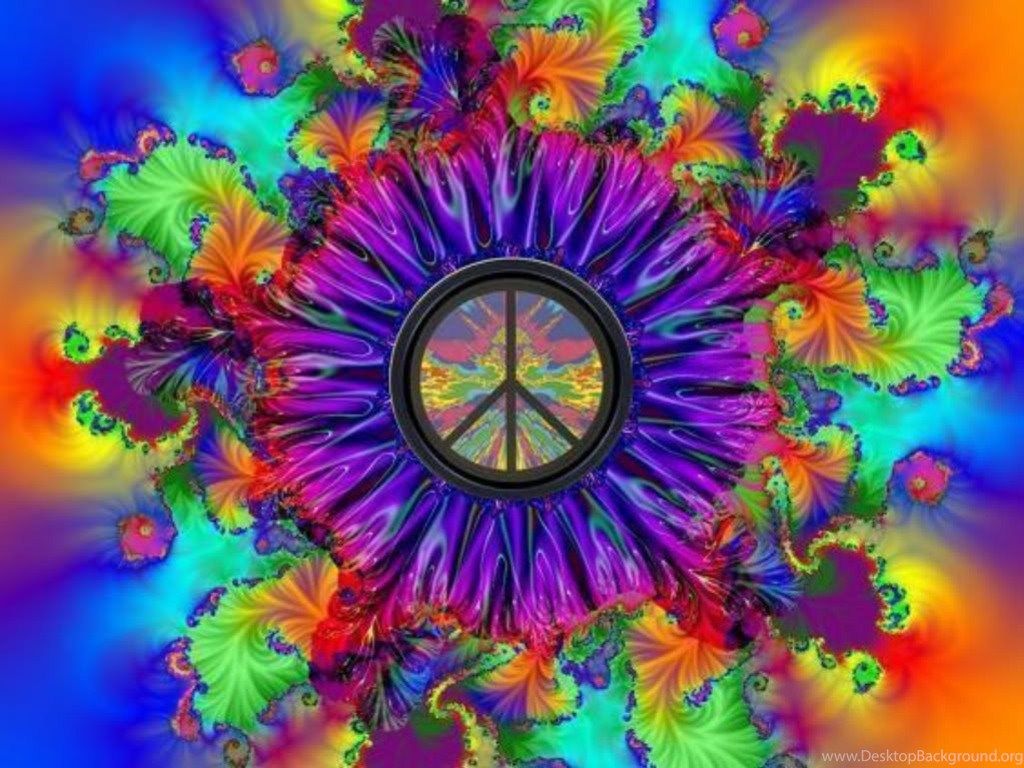 1024x768 Peace Love Psychedelic Background, Wallpaper, Peace Love on WallpaperBat