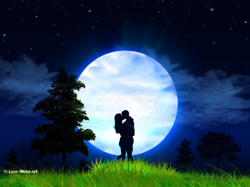 1024x768 Love and Romance Love Wallpaper with Couples and Moonlight on WallpaperBat