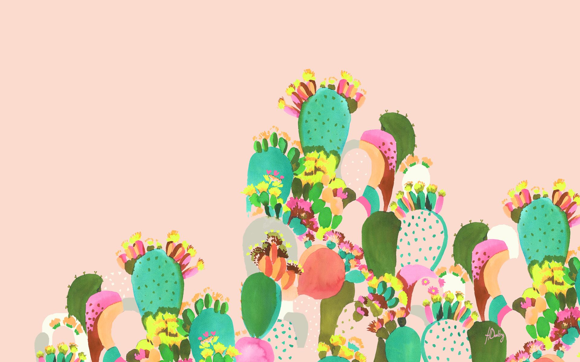 Cute Cactus Desktop Wallpapers.