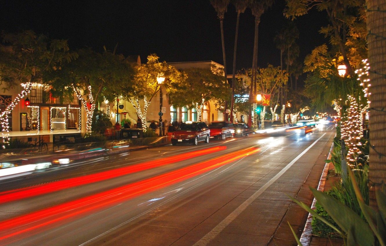 1332x850 Wallpaper city, the city, USA, Christmas, California, Santa Barbara images  for desktop, section город - download Wallpaper