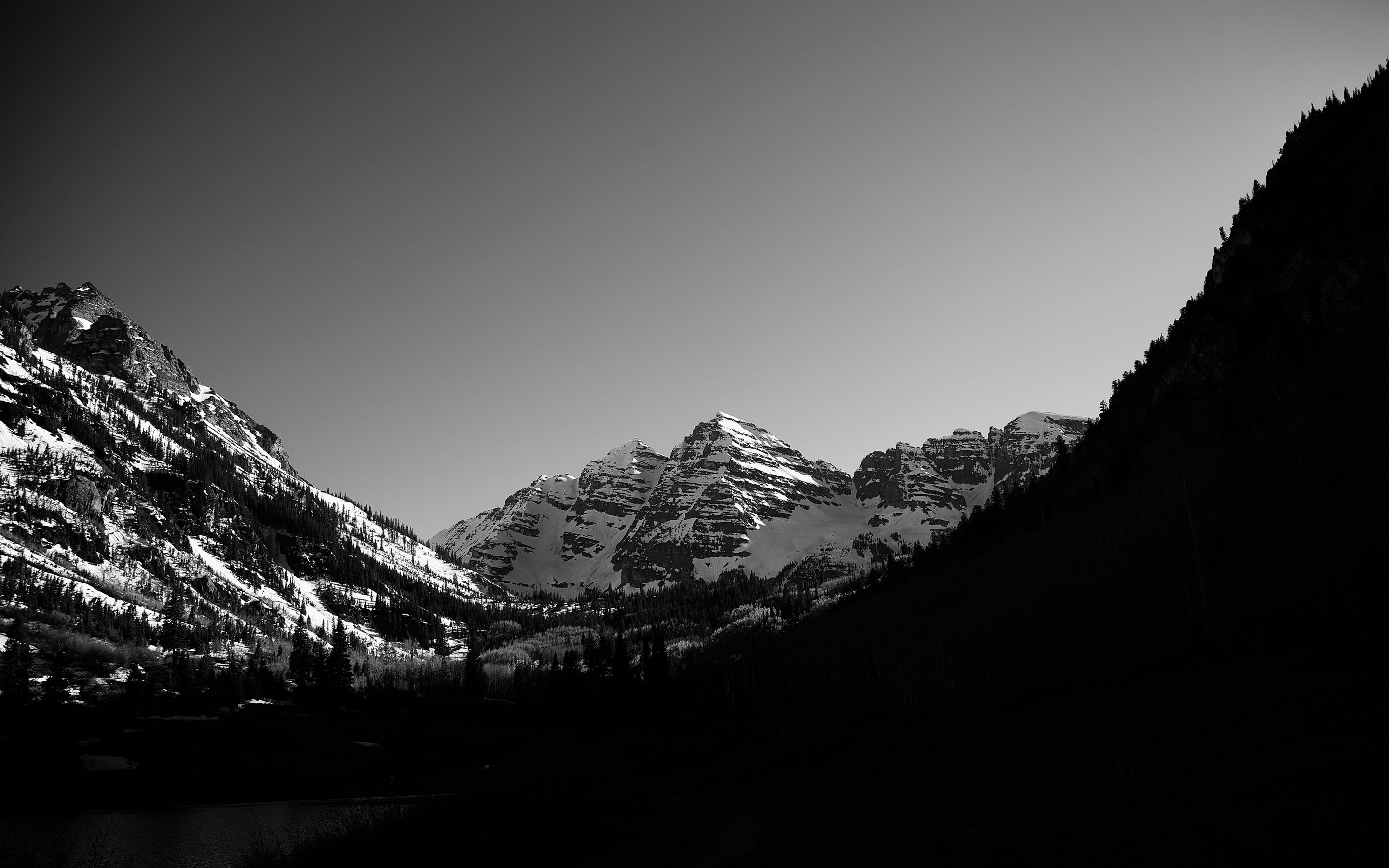 2880x1800 Black And White Snow Mountains Wallpaper | 2880x1800 | ID:50793 ... Wallpaper