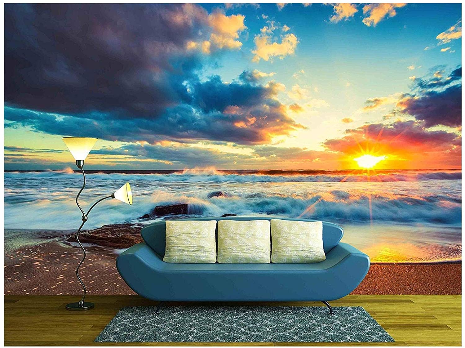 1500x1122 Wall26 Beautiful Cloudscape Over The Sea, Sunrise Shot Removable Wall Mural. Self Adhesive Large Wallpaper 66x96 Inches : Home & Kitchen on WallpaperBat