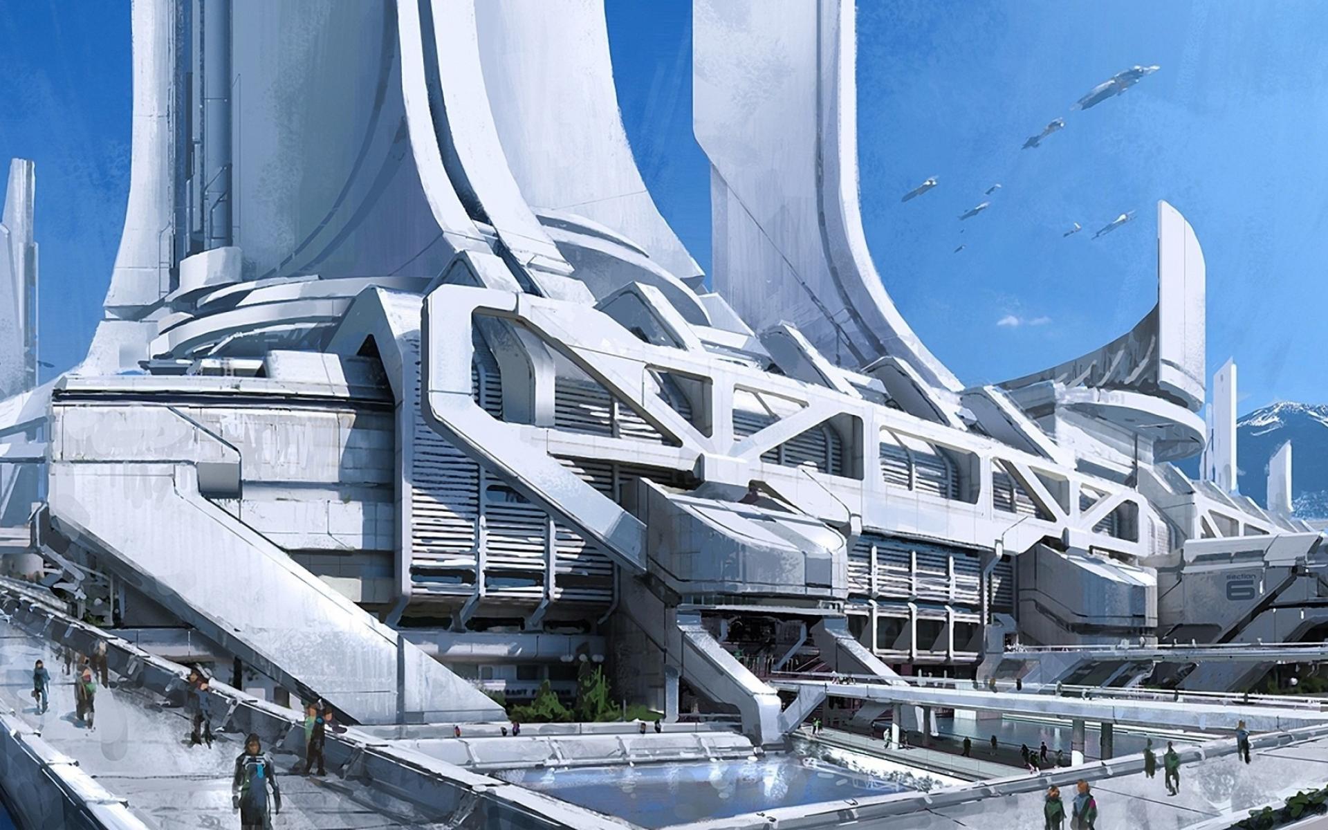 Mass Effect Concept Art здания
