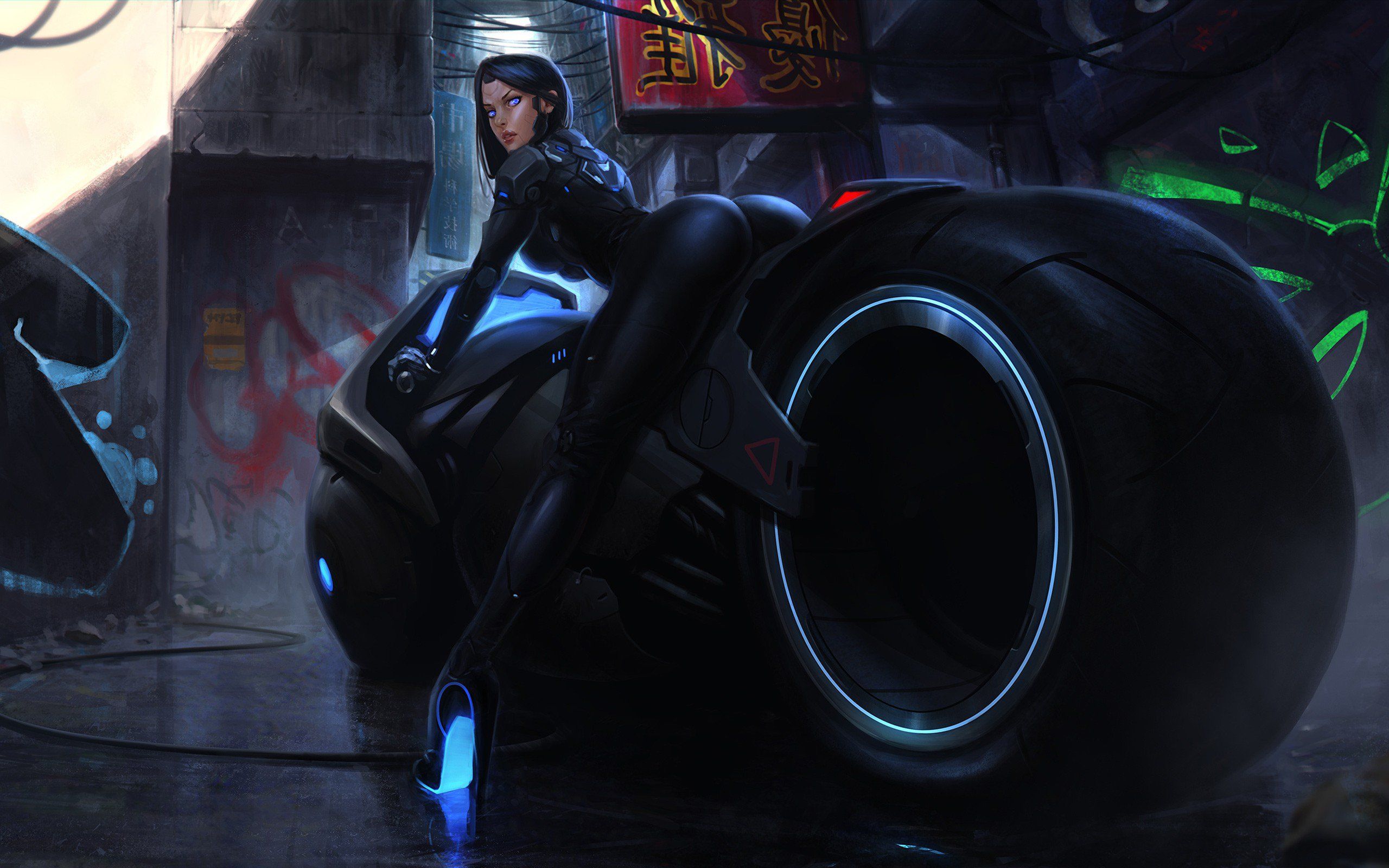 2560x1600 Tron Bike Anime Girl, HD Anime, 4k Wallpaper, Image, Background, Photo and Picture on WallpaperBat