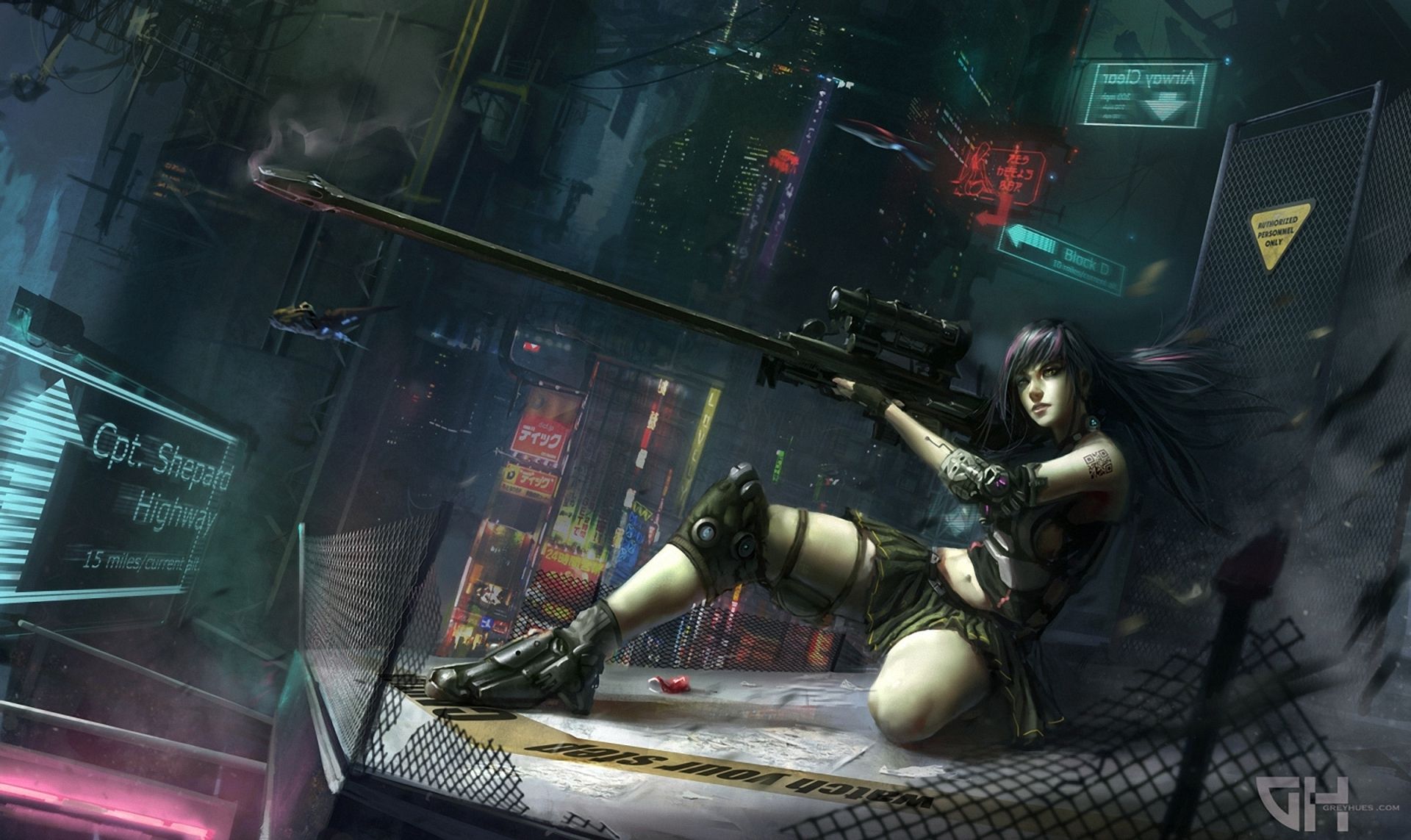 1920x1143 Warriors Girls Fantasy Snipers Girls women guns sci fi futuristic wallpaper. 1920x1143 on WallpaperBat