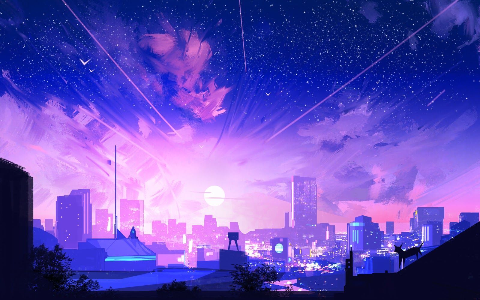 Aesthetic Night Sky Laptop Wallpaper 9178