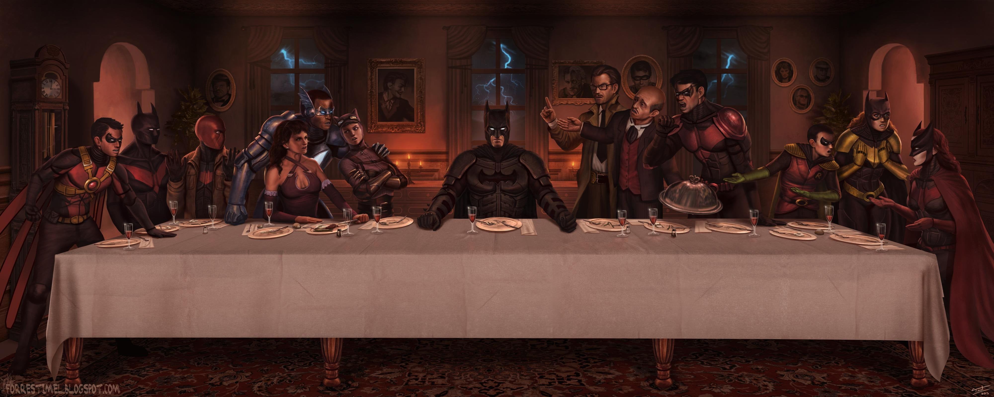 4000x1600 The Last Supper of Batman : wallpapers Wallpaper