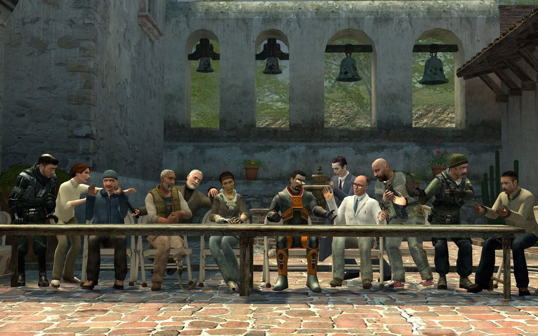 1728x1080 The Last Supper - Half Life 2 Wallpaper Wallpaper