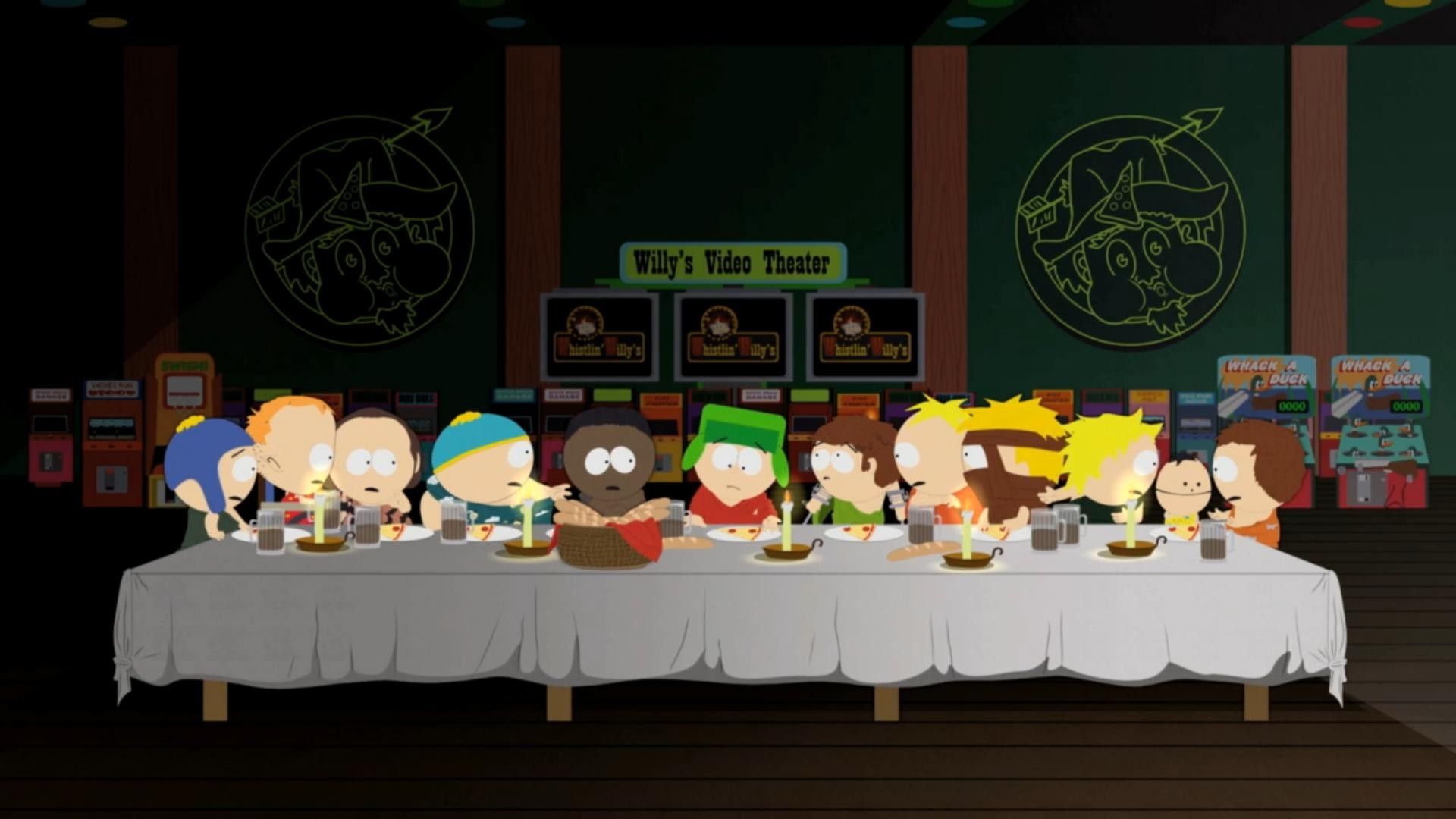 1920x1080 south park the last supper kyle broflovski eric cartman kenny mccormick  Wallpapers HD / Desktop and Mobile Backgrounds Wallpaper