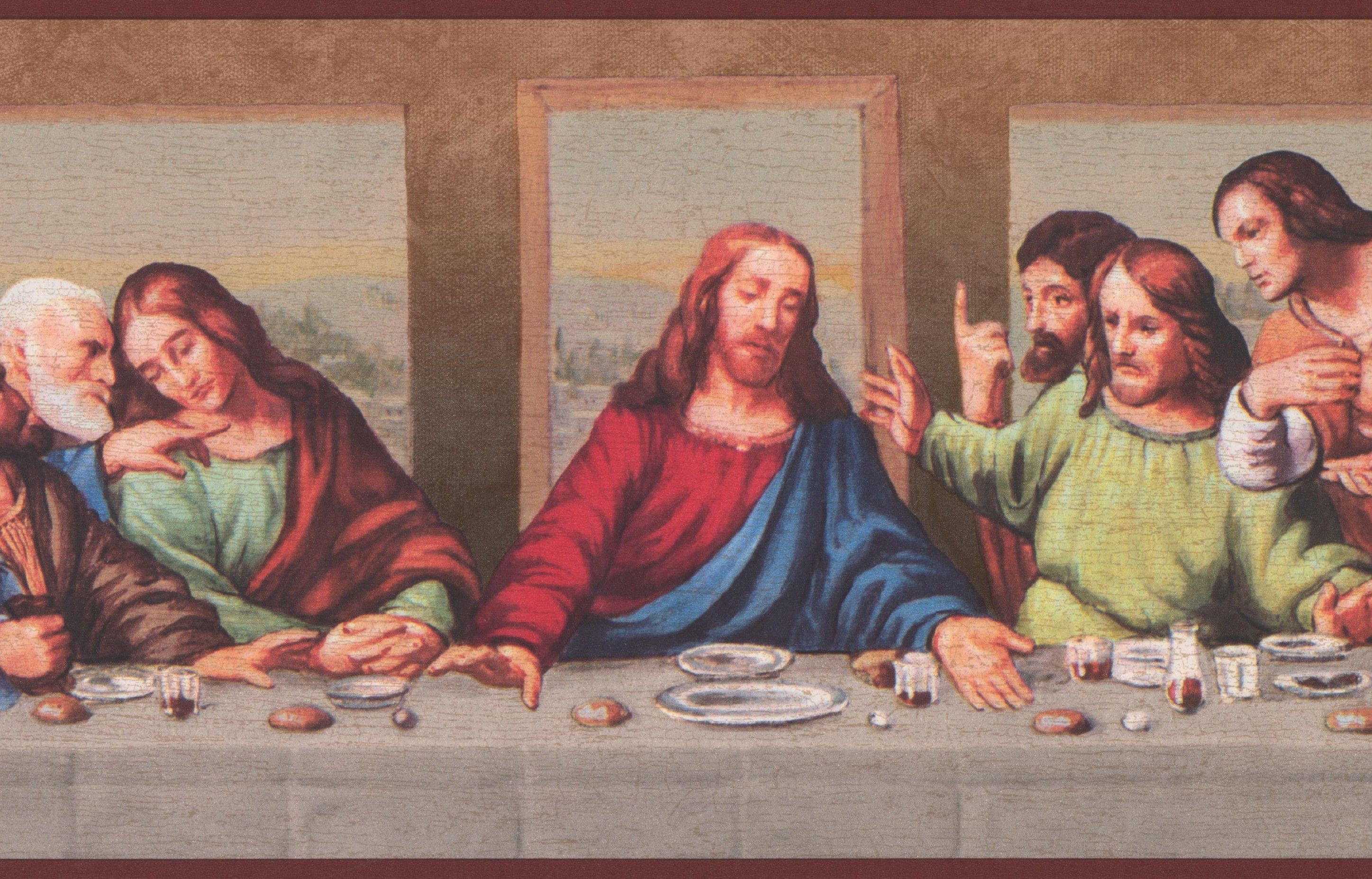 2895x1855 The Last Supper by Leonardo da Vinci L'Ultima Cena Christian Faith Wallpaper  Border Retro Design, Roll 15' x 6.25'' | Walmart Canada Wallpaper