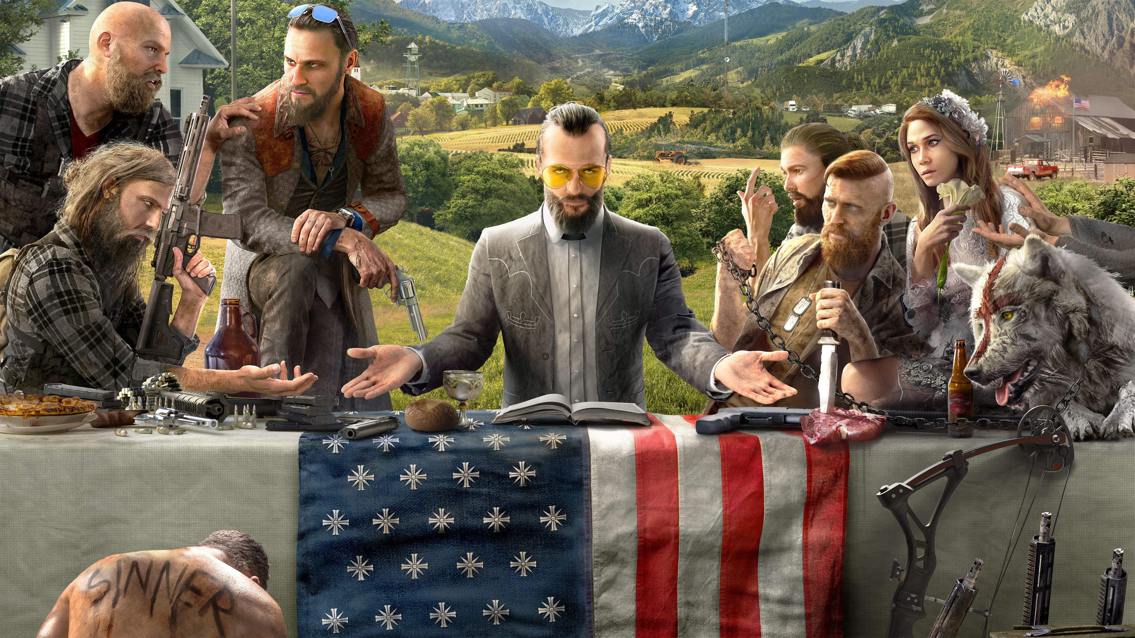 3840x2160 Far Cry 5 – The Last Supper – PS4Wallpapers.com Wallpaper