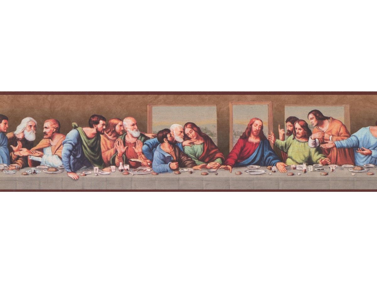 1200x900 Brown Last Supper Wallpaper Border Wallpaper