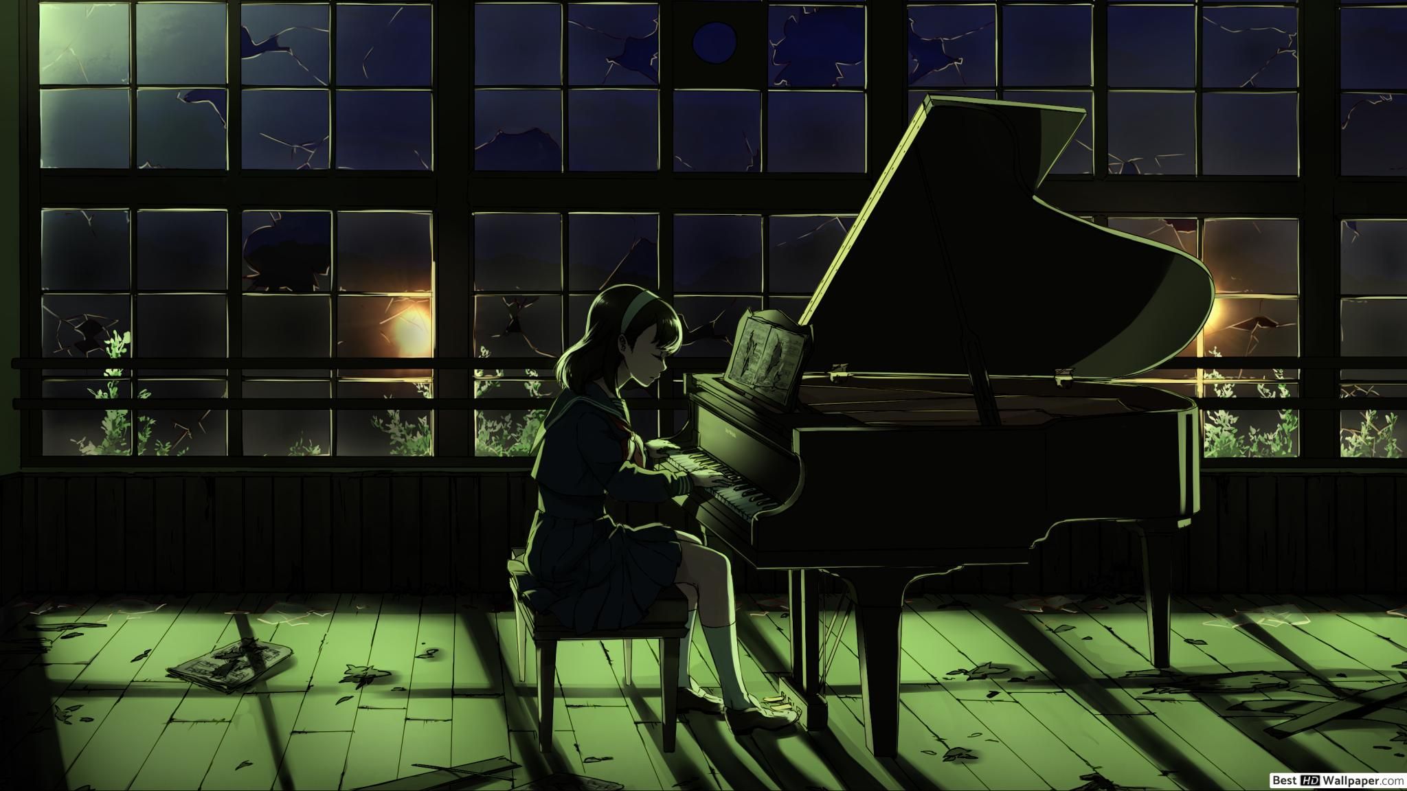 2048x1152 Girl playing the piano HD wallpaper download on WallpaperBat