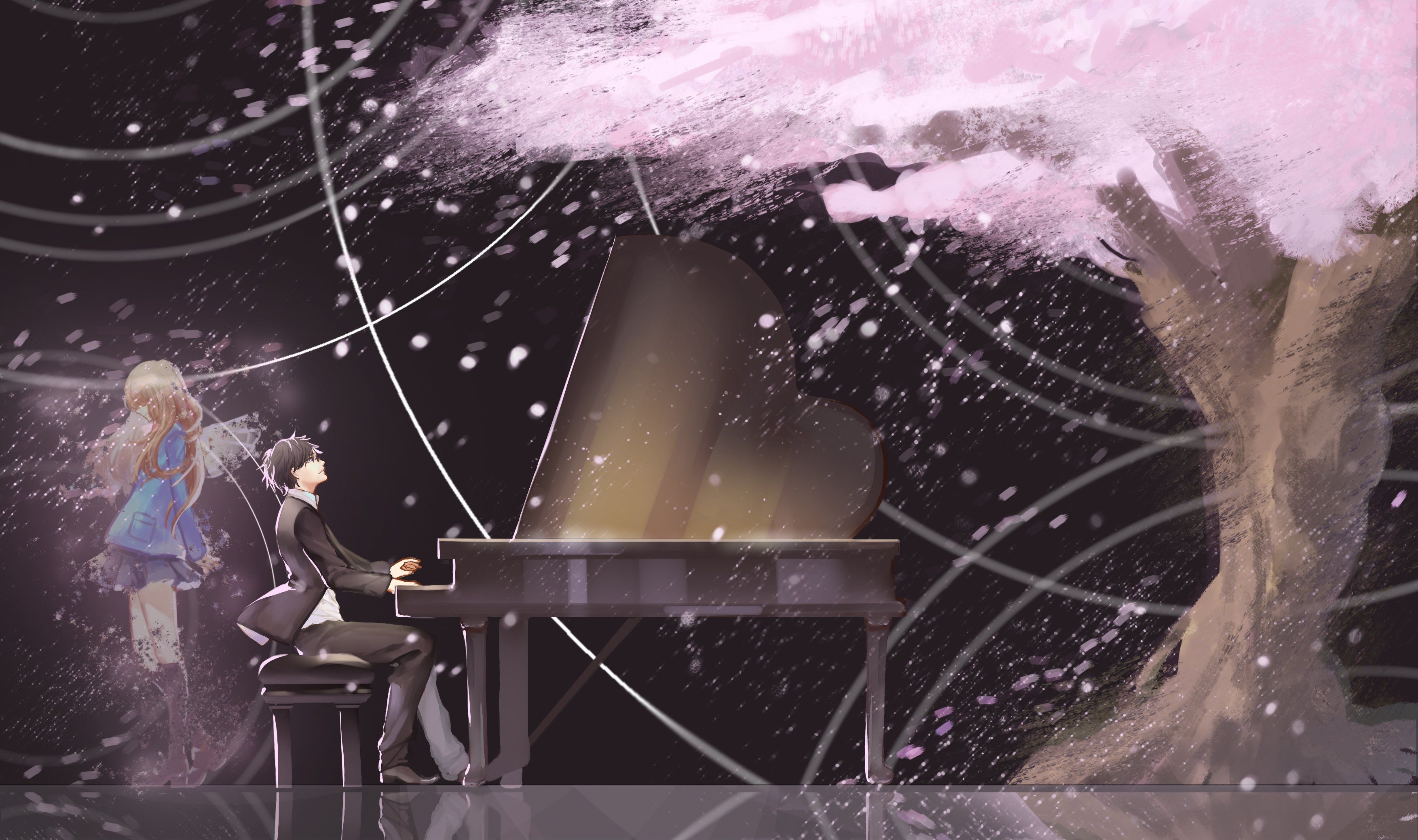 3507x2078 Anime series girl boy piano music tree wallpaper. 3507x2078. 683588. WallpaperUP on WallpaperBat