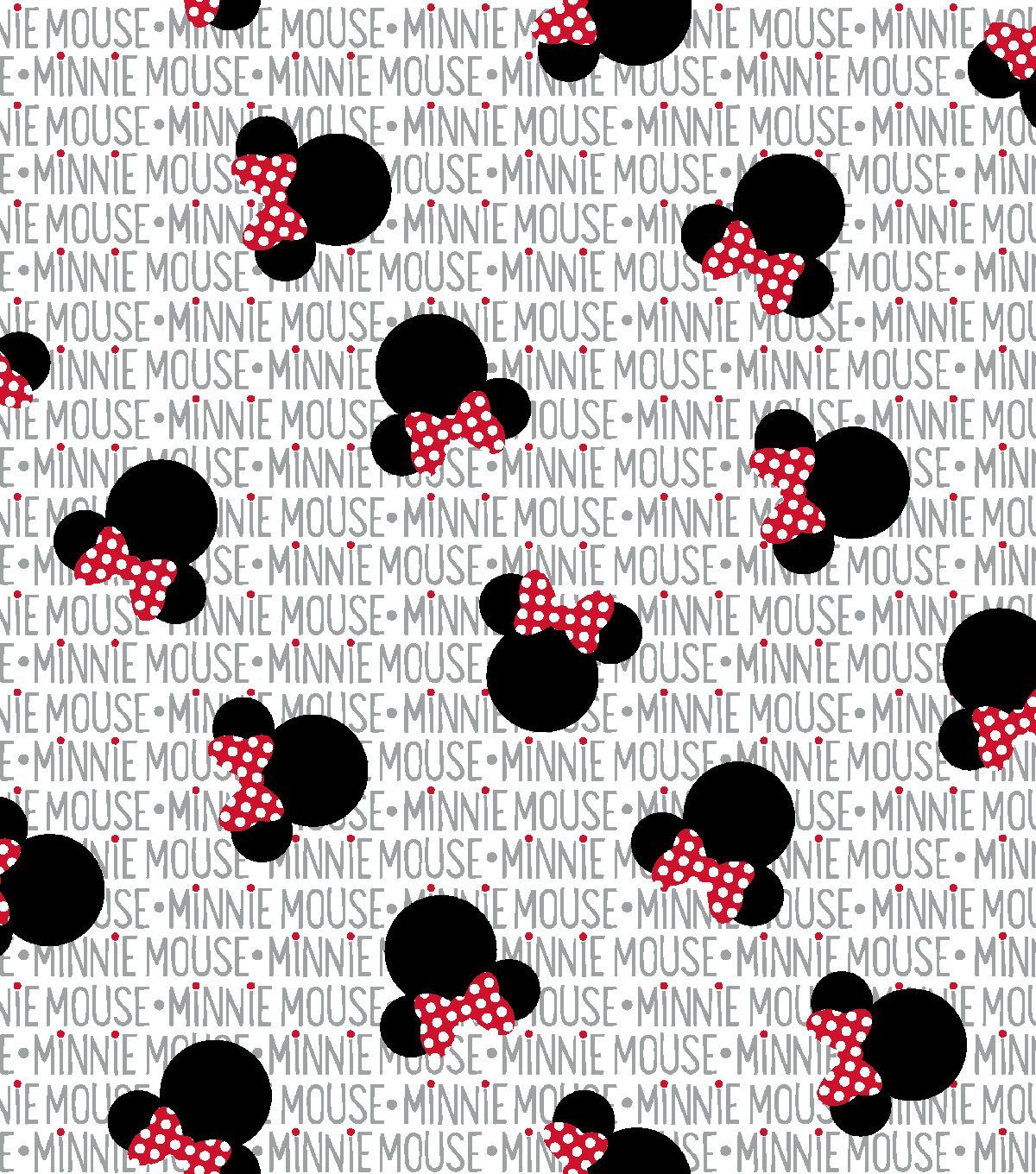 498843 Disney Minnie Mouse Cotton Fabric Minnie Heads With Bows Joann In 2020 Disney Fabric Mickey Mouse   Minnie 