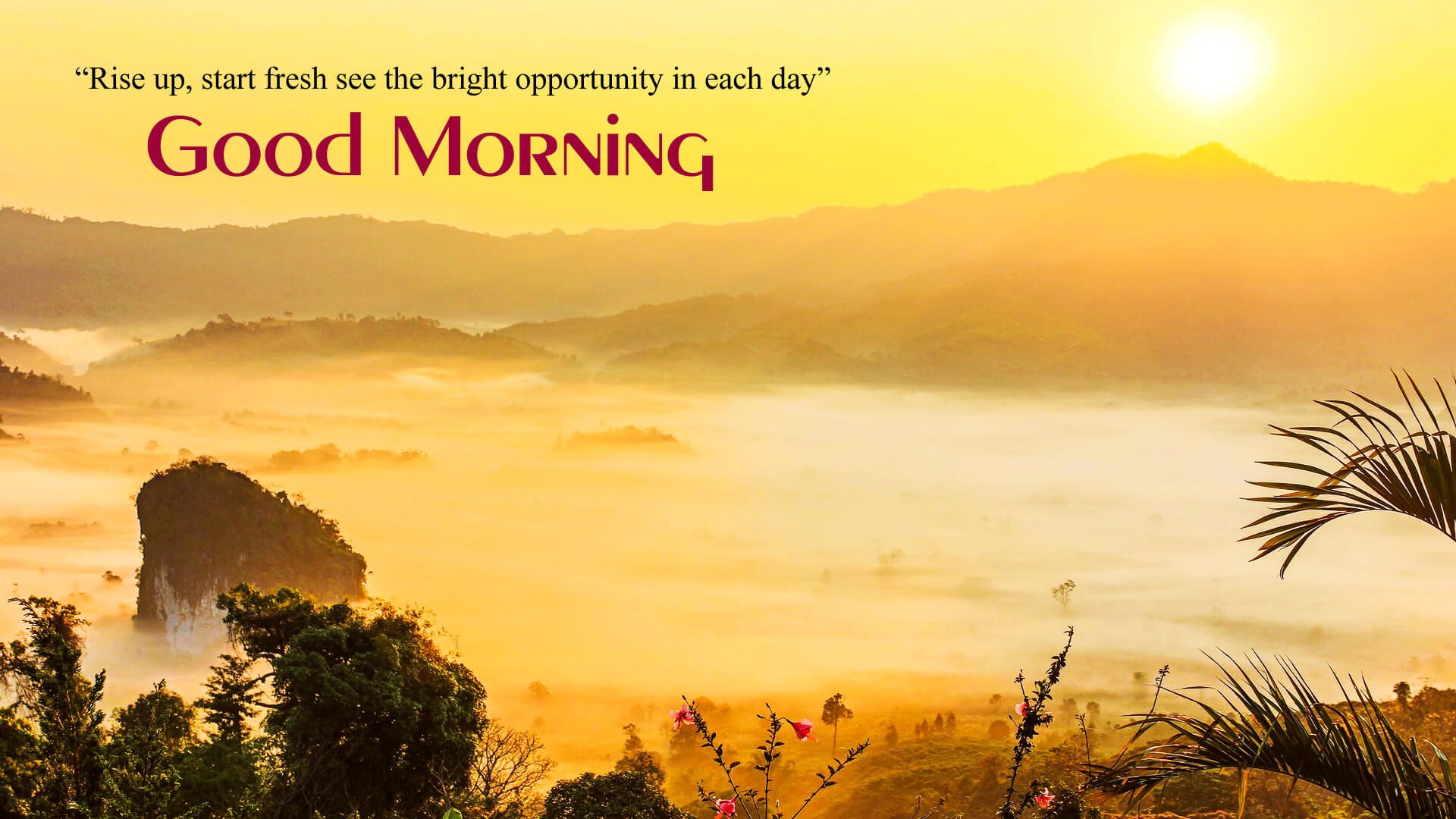 1920x1080 Sunrise With Good Morning Image - Nature Good Morning HD - 1920x1080 - Download HD Wallpaper on WallpaperBat