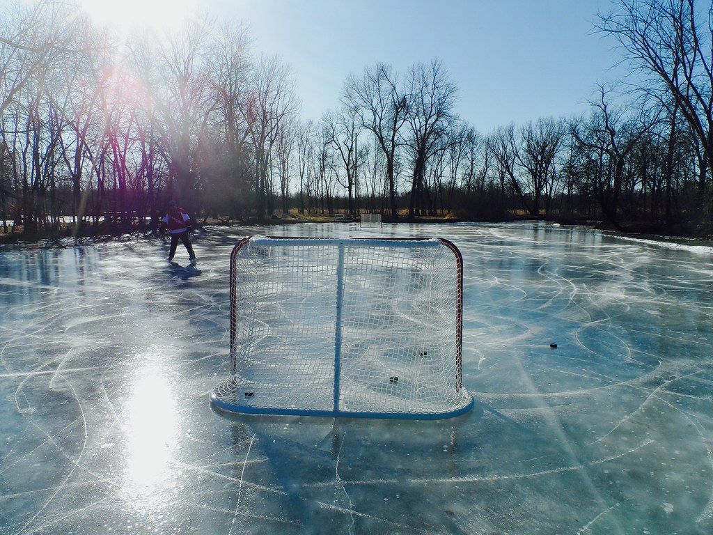 1024x768 Morning pond hockey in Wisconsin. 2 degrees, -10 wind chil… | Flickr Wallpaper