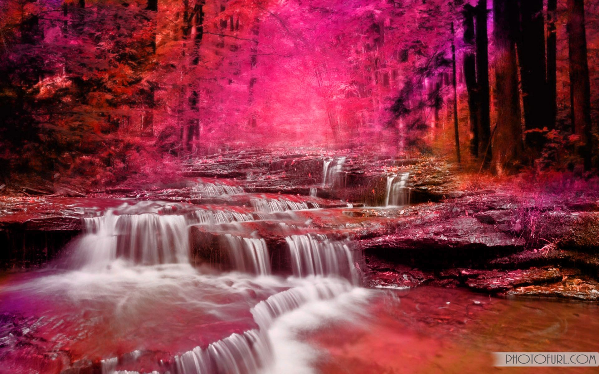 Pink Waterfalls Wallpapers 4k Hd Pink Waterfalls Backgrounds On