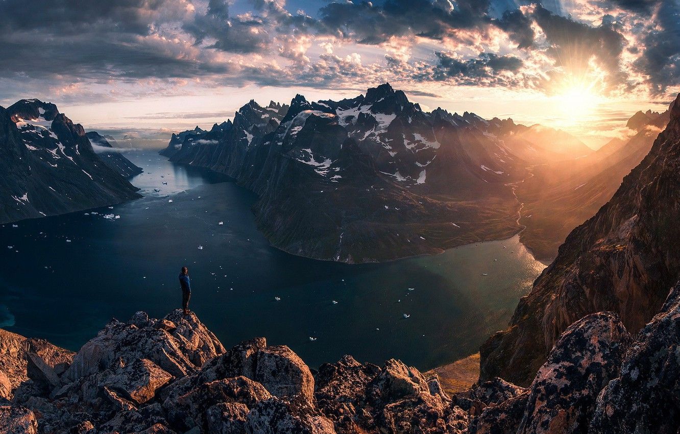 1332x850 Wallpaper the sun, view, beauty, Greenland image for desktop, section природа on WallpaperBat