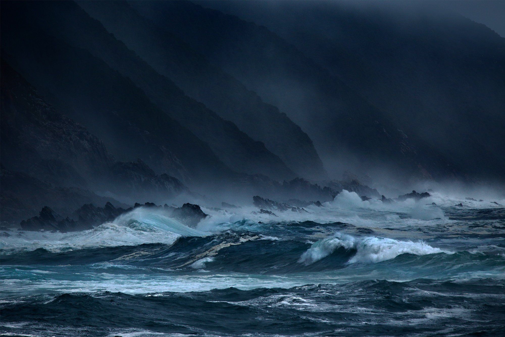 crashing ocean waves storm