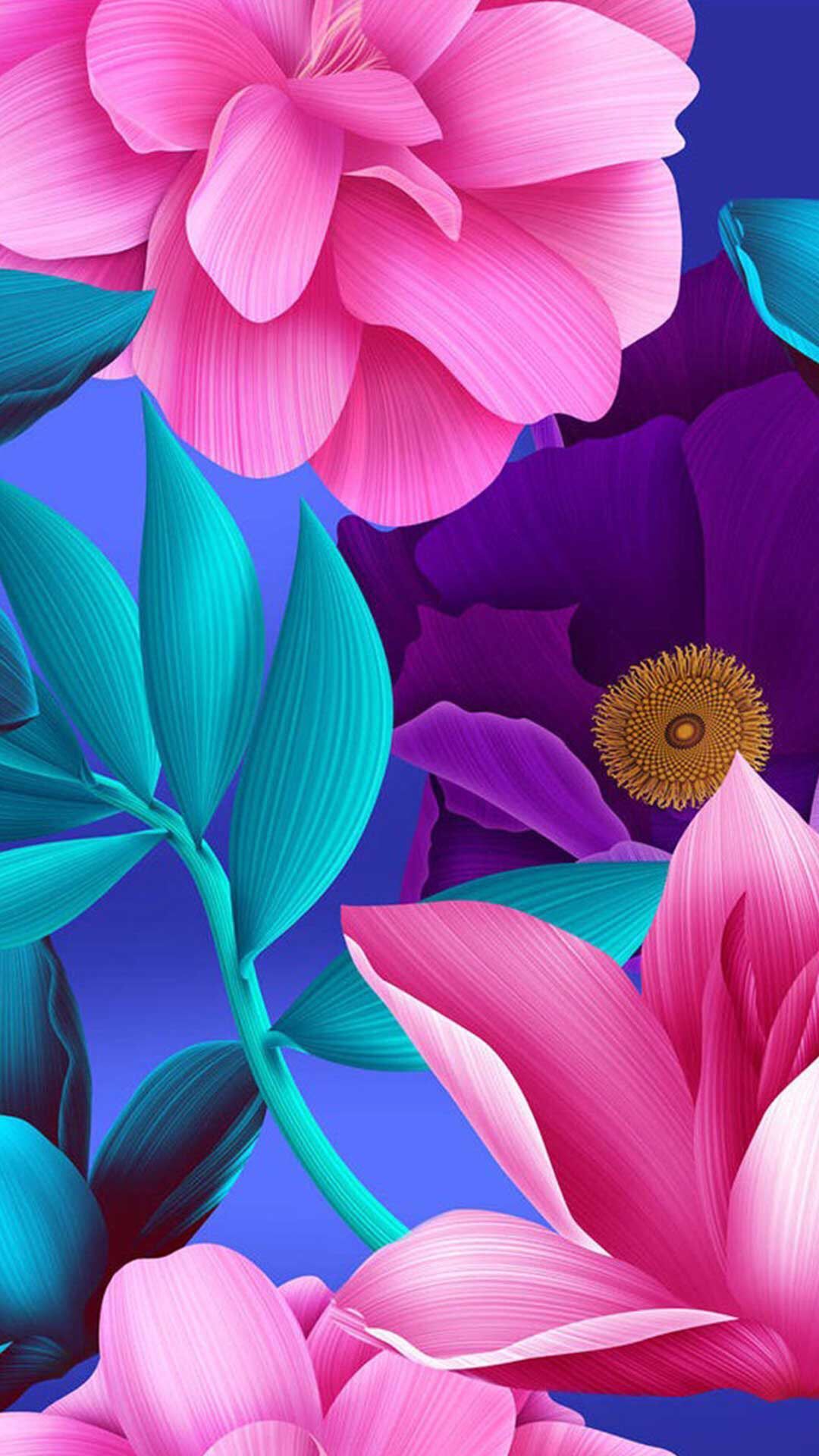 Pink Blue Flower Wallpapers - 4k, HD Pink Blue Flower Backgrounds on ...