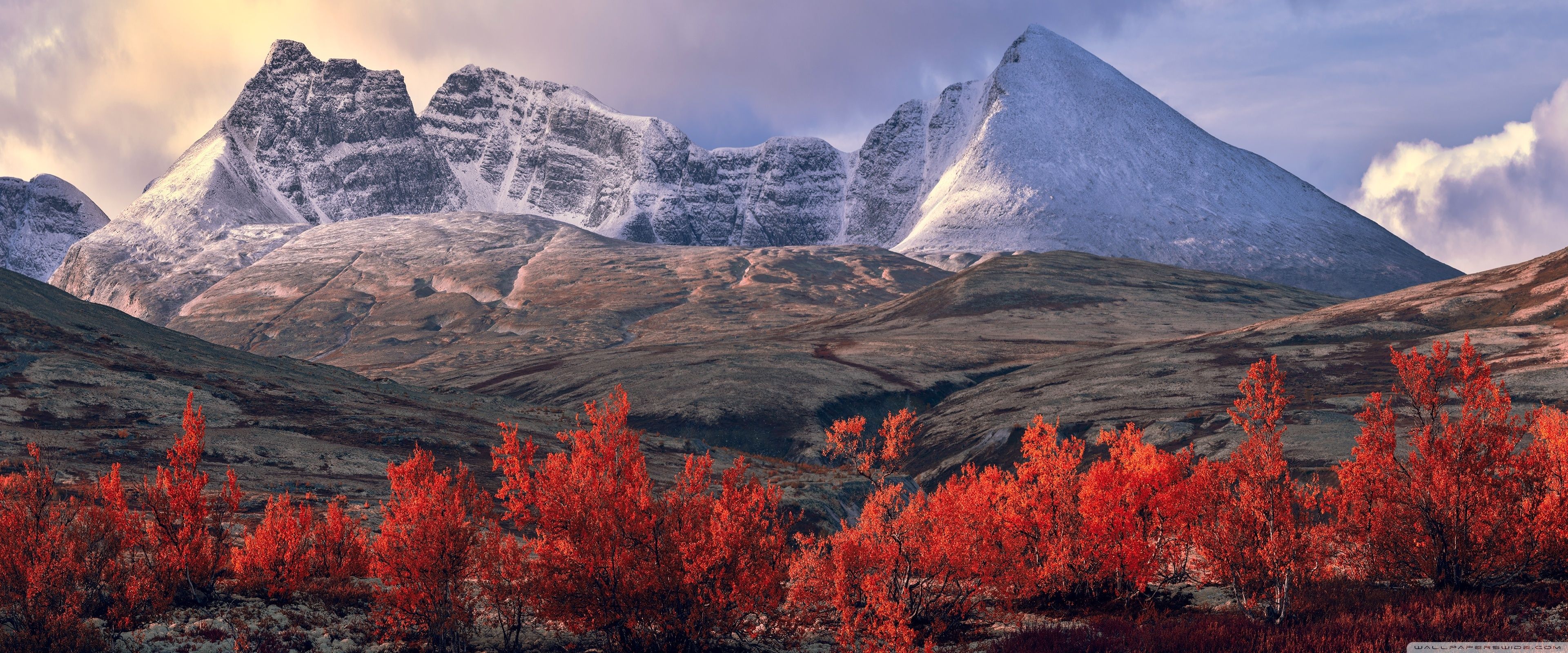 Фото 21 9. 4к Ultrawide. 3440x1440 горы. Пейзаж. Осень в горах для рабочего экрана.