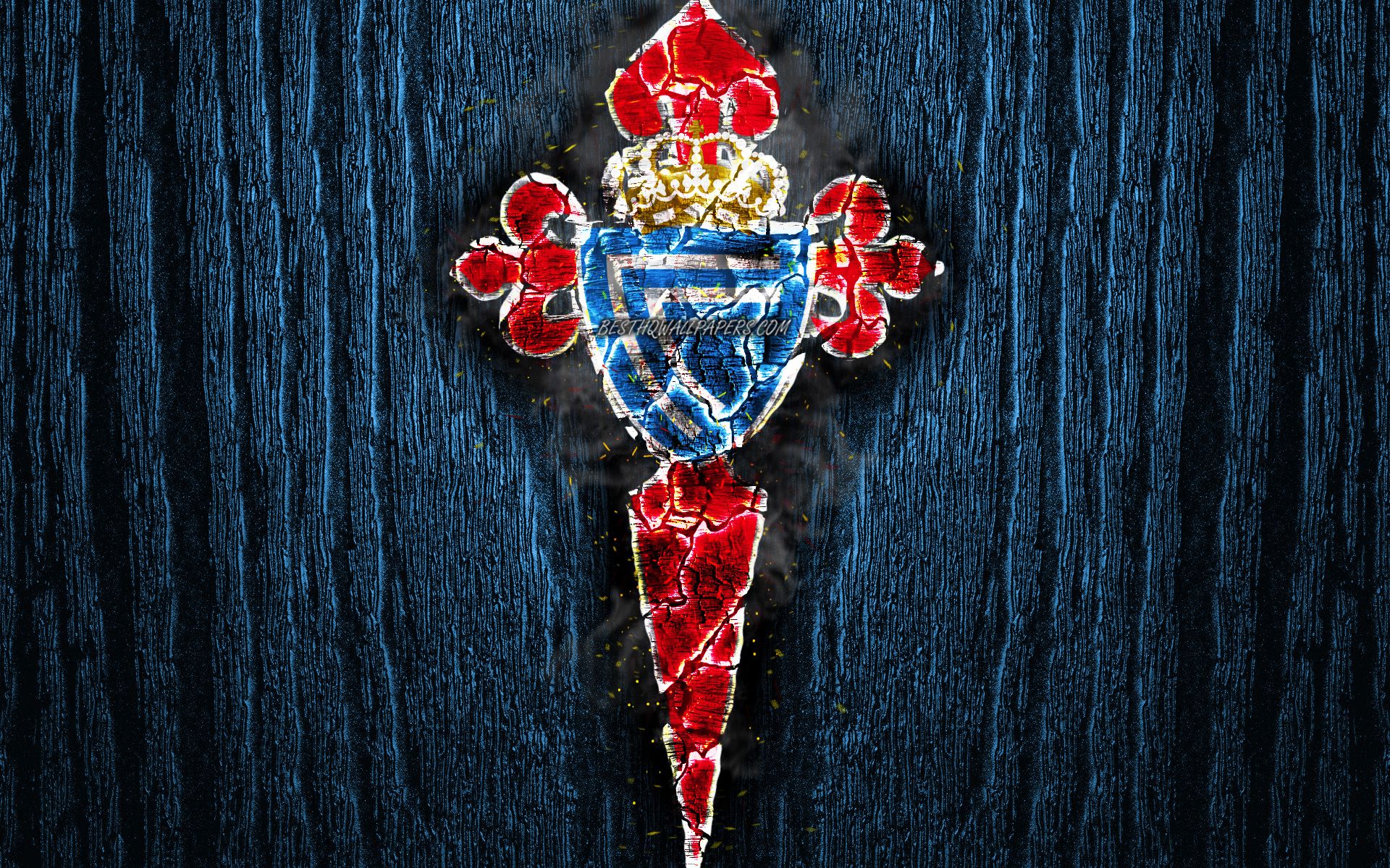 1920x1200 Download wallpapers Celta Vigo FC, scorched logo, LaLiga, blue ... Wallpaper