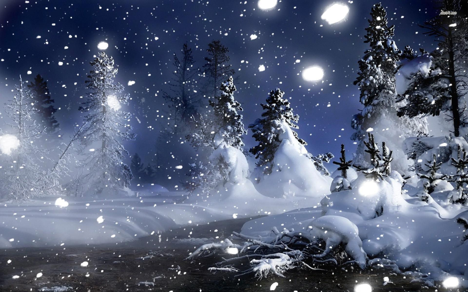 Snowy Night Wallpapers - 4k, HD Snowy Night Backgrounds on WallpaperBat