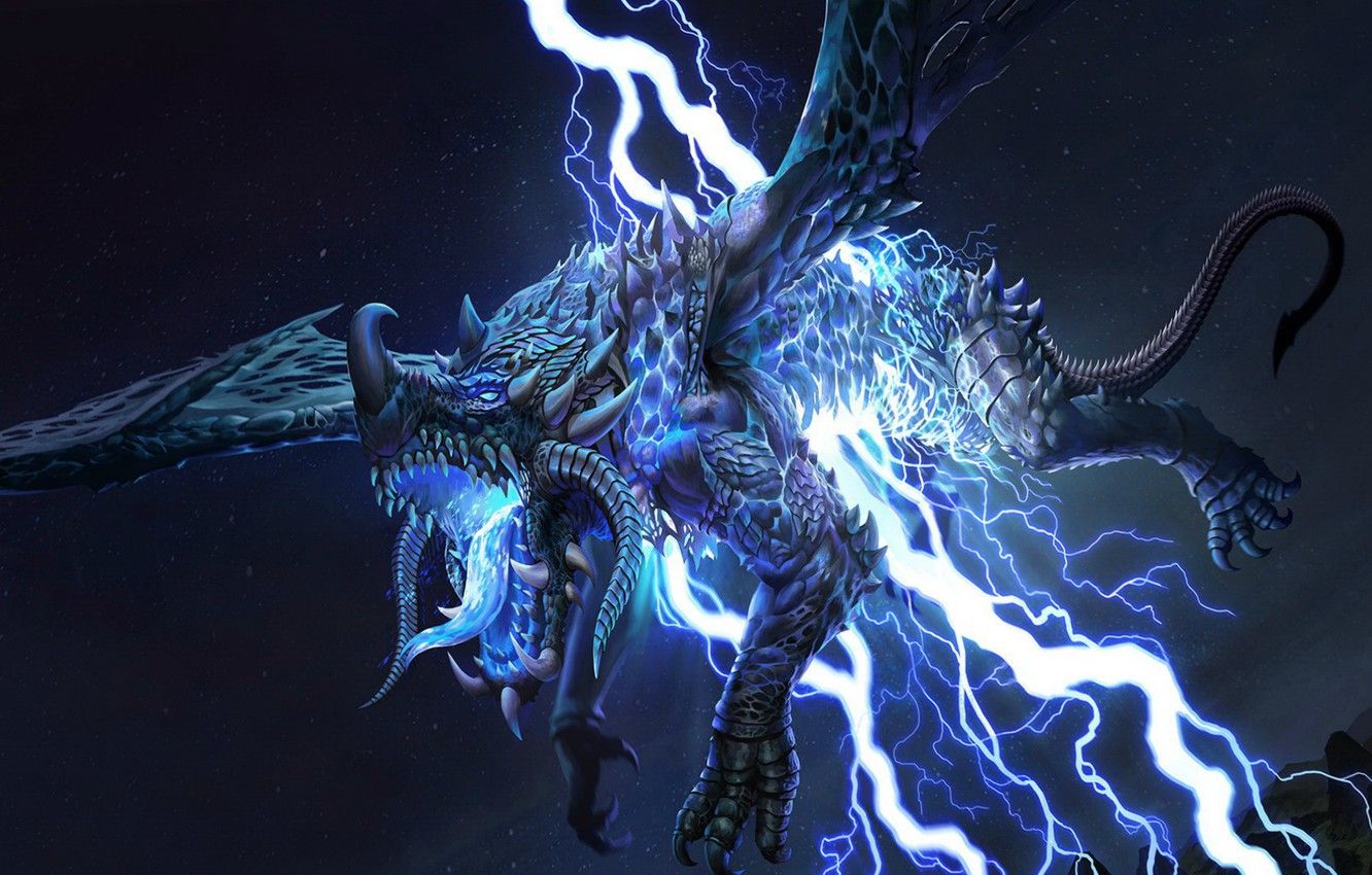 Lightning Dragon Wallpapers 4k HD Lightning Dragon Backgrounds On   556270   Lightning Dragon Lightning Dragon Thunderbolt Thunder Image For Desktop Section Fantastika 