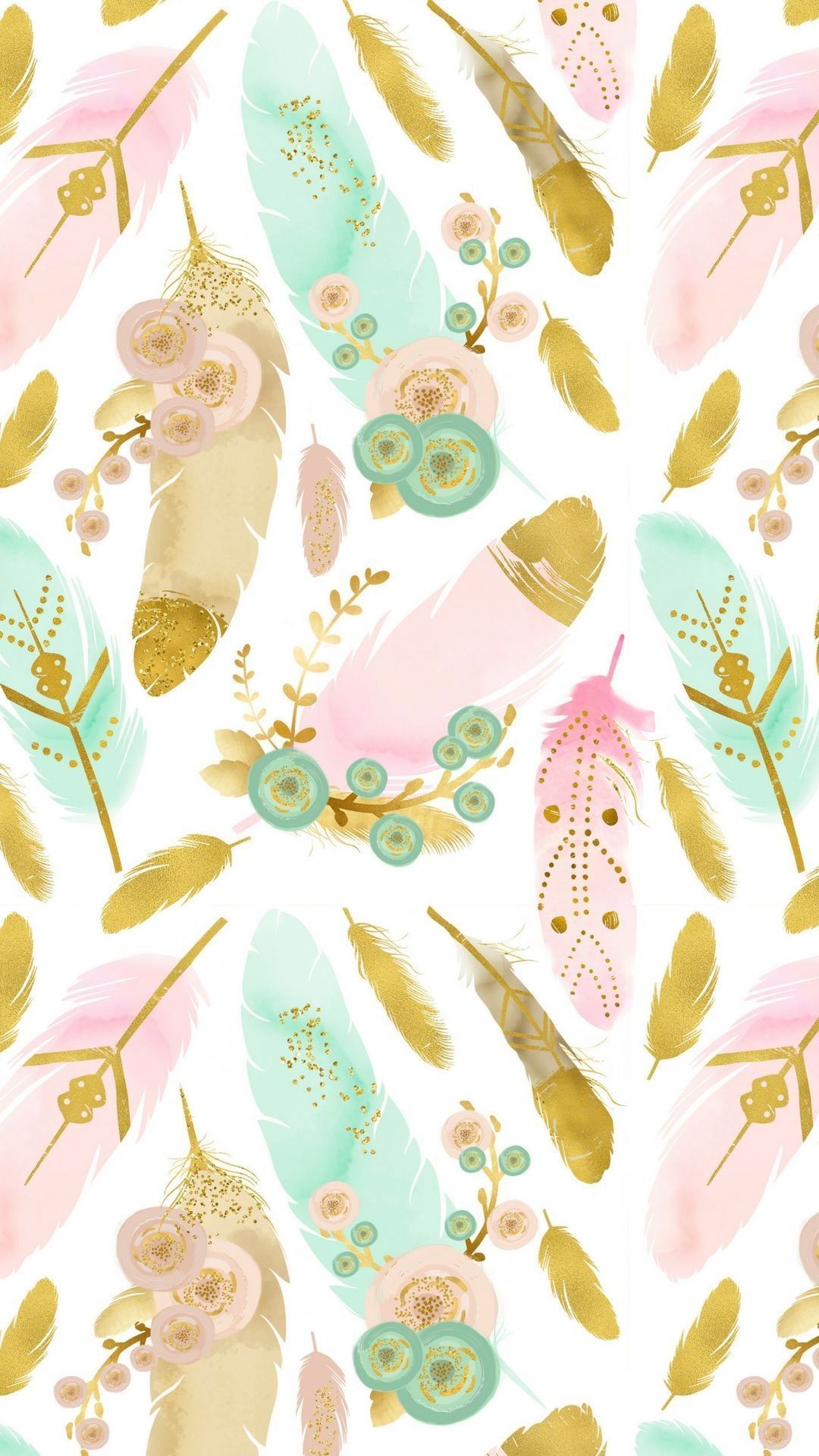 1080x1920 Feathers#feathers | Iphone wallpaper pattern, Watercolor feather, Boho  wallpaper Wallpaper