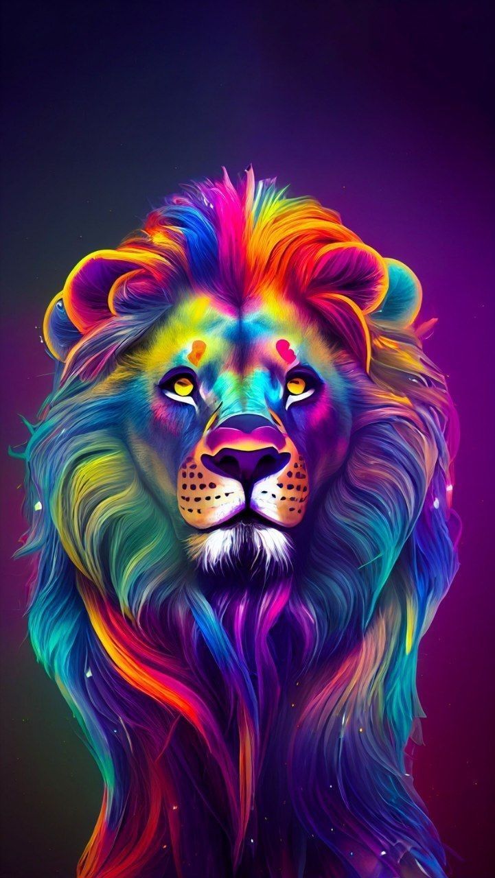 Rainbow Lion Wallpapers - 4k, Hd Rainbow Lion Backgrounds On Wallpaperbat