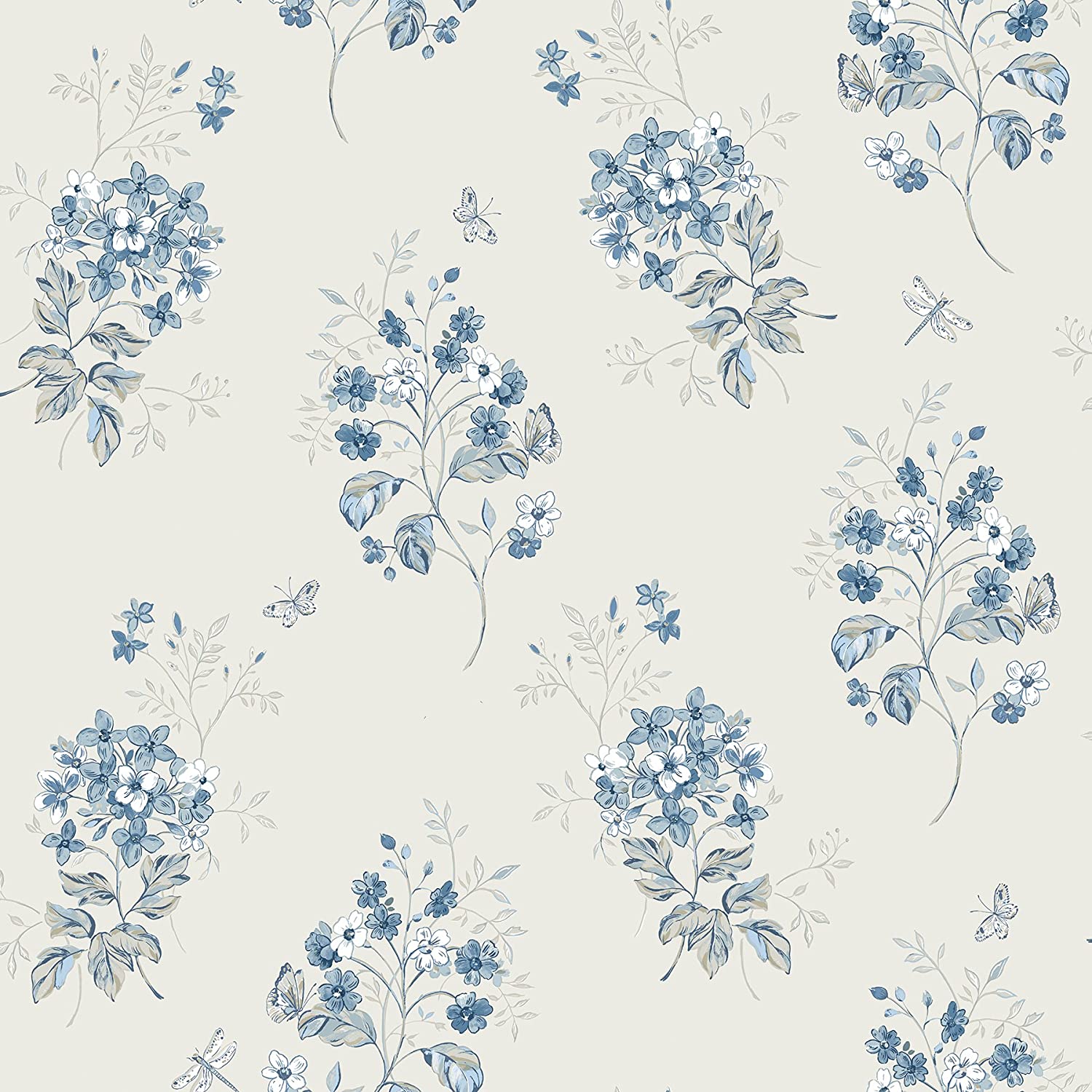 Chesapeake 3115-24481 Cyrus Floral Wallpaper Blue