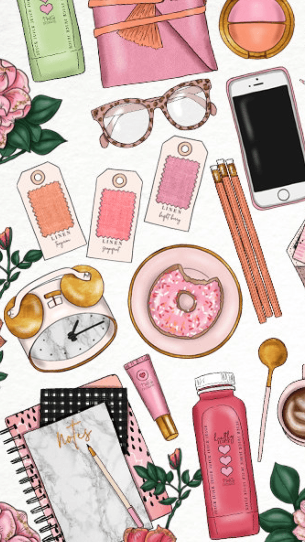 1242x2208 Stationary pink and orange fashion illustration #girlbosswallpaper  #bossbaewallpaper | Pretty wallpapers, Fashion wallpaper, Cute wallpapers Wallpaper