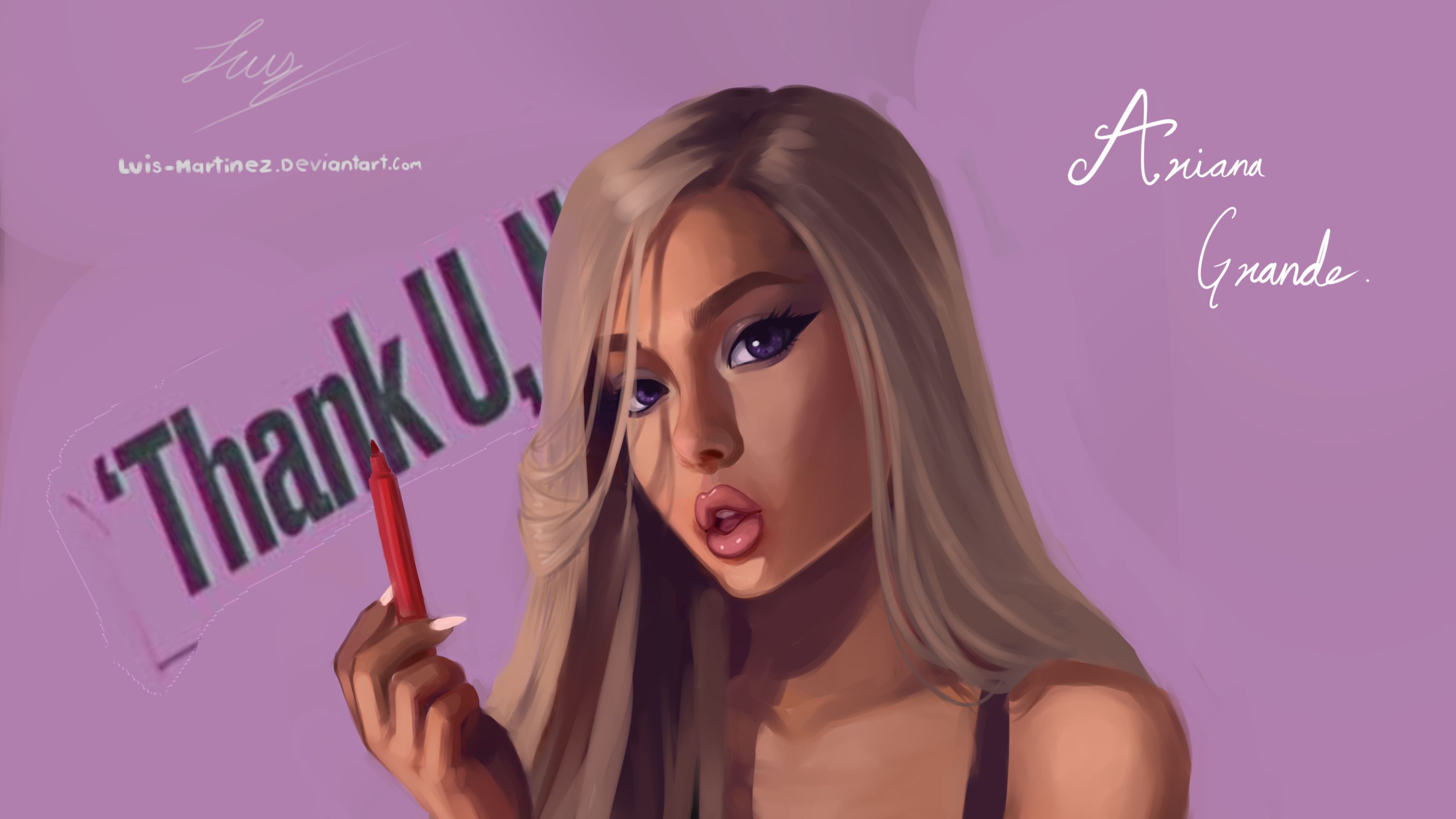 2988x1681 Ariana Grande Fan Art Wallpaper,HD ... Wallpaper