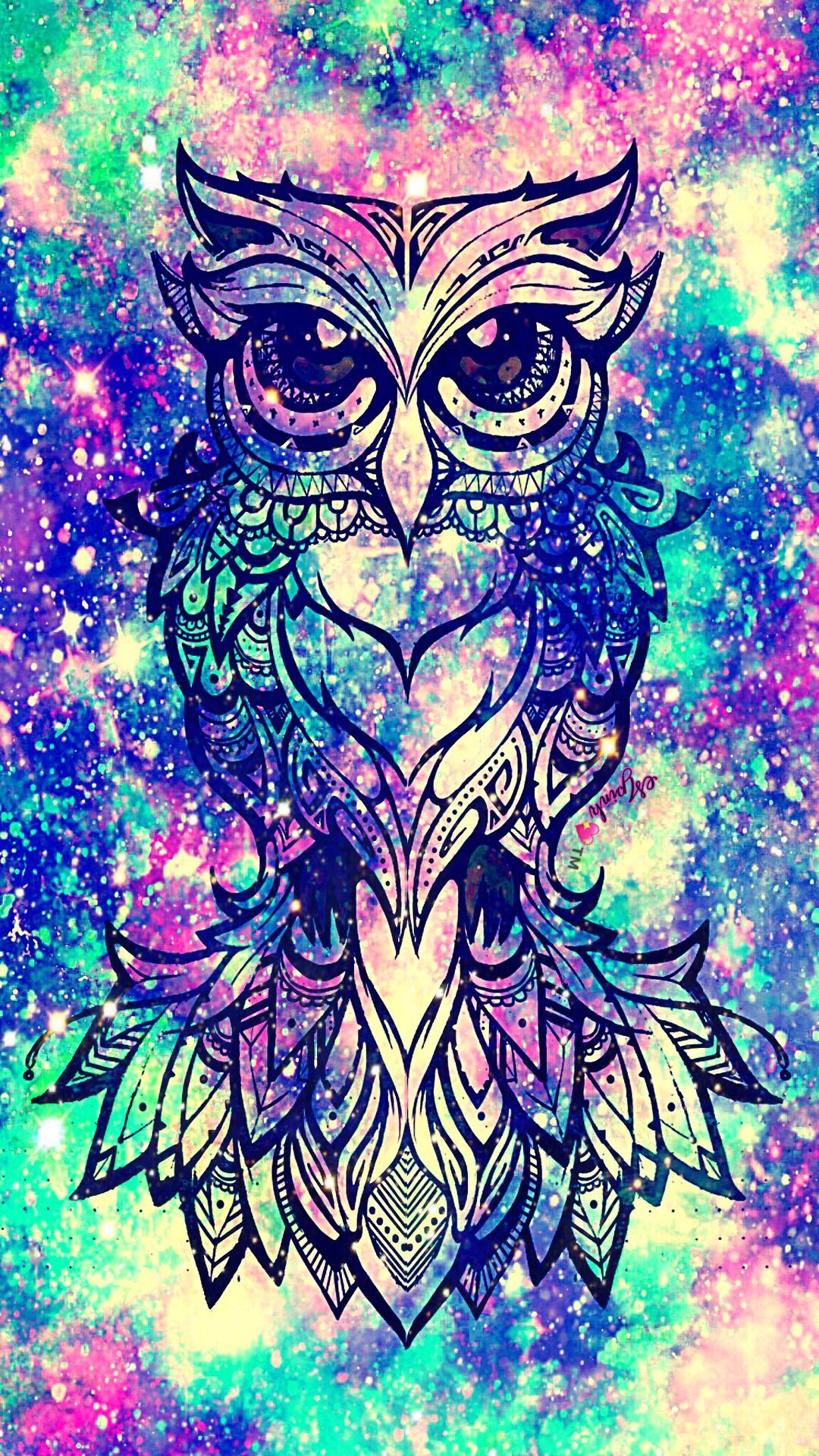 1080x1920 Pretty Owl Galaxy Wallpaper #androidwallpaper #iphonewallpaper #w...