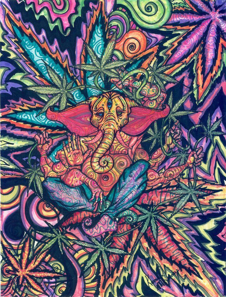 780x1024 Trippy Weed Wallpaper.