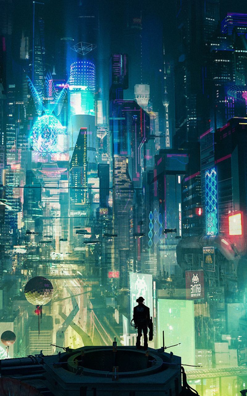 CyberPunk, cities, city, lights, pixel, HD phone wallpaper