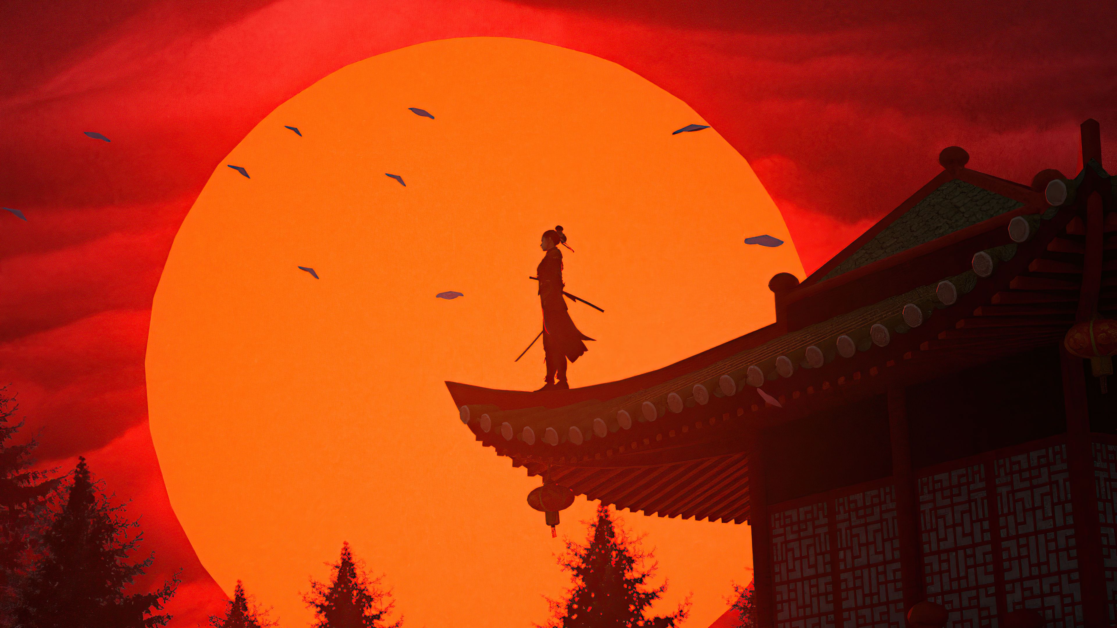 Samurai Sunset Wallpapers - 4k, HD Samurai Sunset Backgrounds on ...