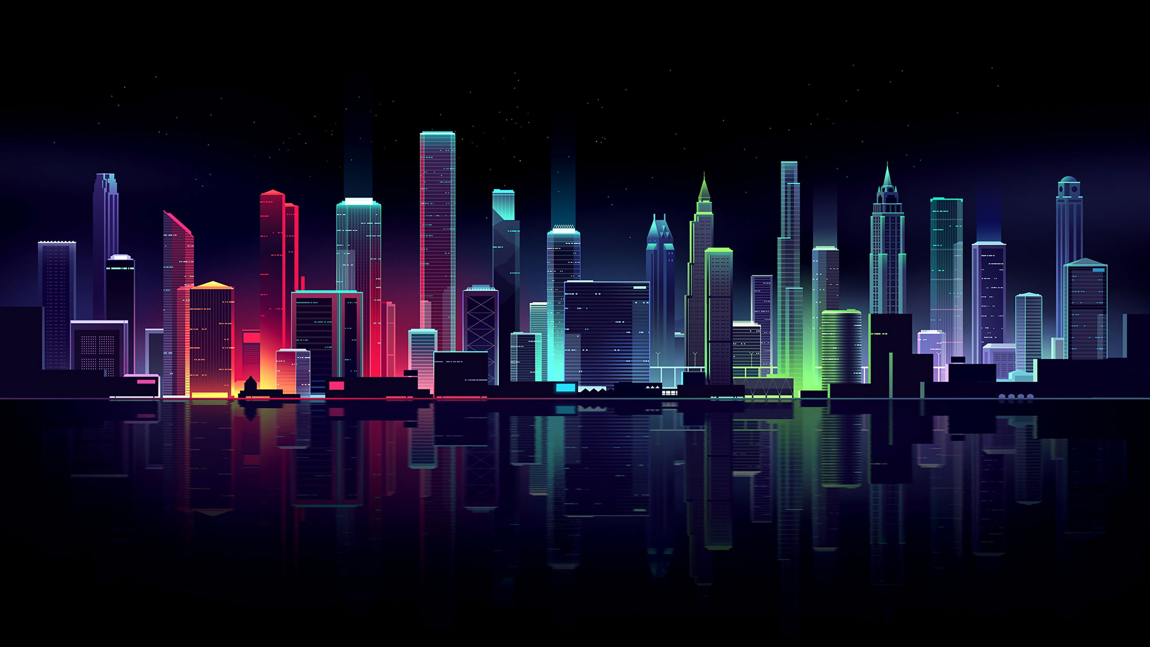 3840x2160] Minimalist City (8k link in comments) : r/wallpapers